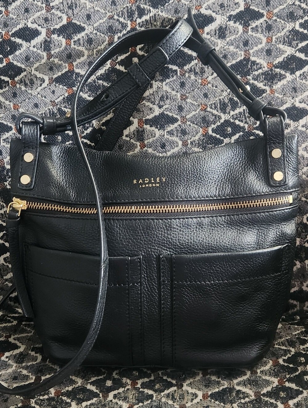 Radley Of London Black Pebbled Leather Cross Body Bag